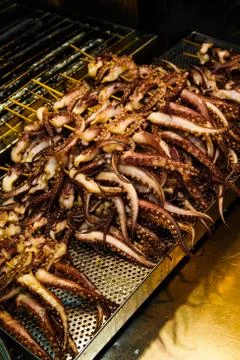 Grilled squid Stock Photos