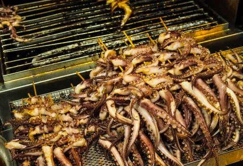 Grilled squid Stock Photos