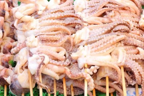 Grilled squid Stock Photos