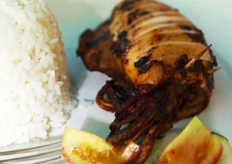 Grilled squid Stock Photos