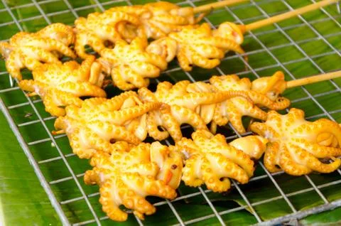 Grilled squid Stock Photos