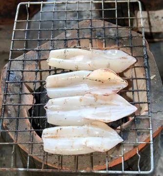 Grilled squid Stock Photos