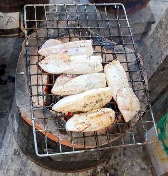 Grilled squid Stock Photos