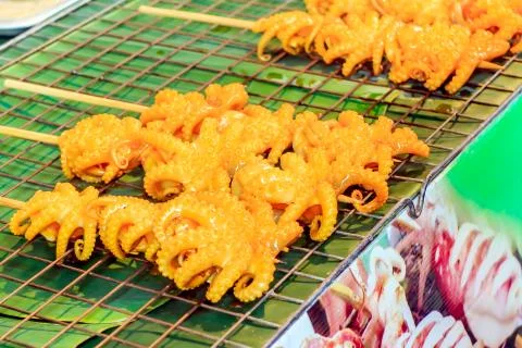 Grilled squid Stock Photos