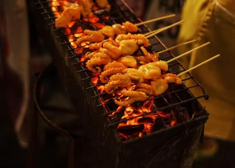 Grilled Squid Stock Photos