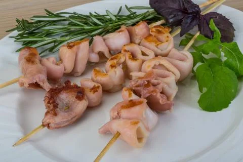 Grilled squid Stock Photos