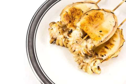 Grilled squid Foto stock