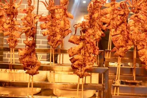 Grilled squid Stock Photos