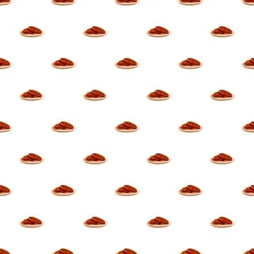 Grilled steak cartoon seamless pattern background Stock Illustration