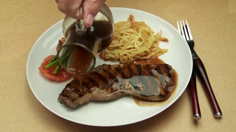 Grilled steak Stock Footage 81271837