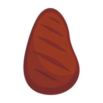 Grilled steak icon in flat style Stock Illustration