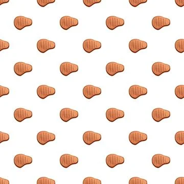 Grilled steak meat pattern seamless background repeating Stock Illustration