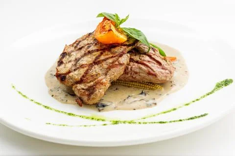 Grilled steak Stock Photos