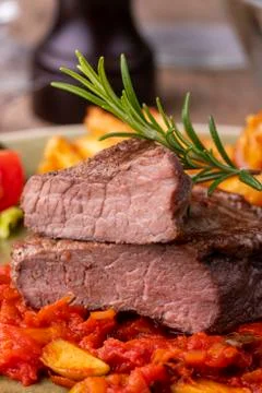 Grilled steak Stock Photos