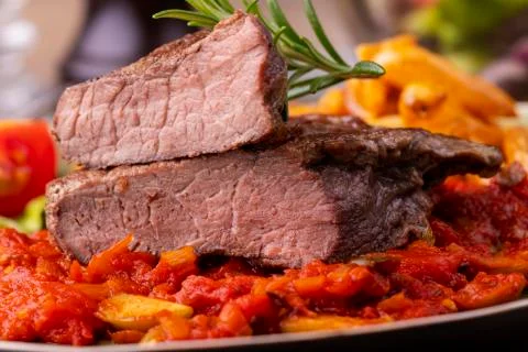 Grilled steak Stock Photos