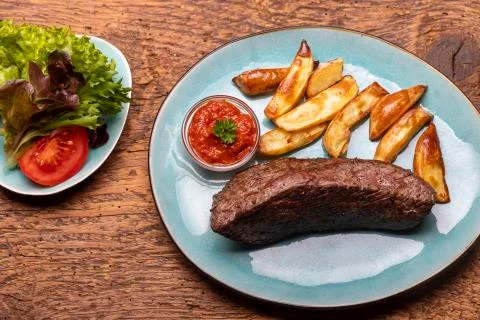 Grilled steak Stock Photos