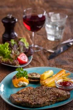 Grilled steak Stock Photos