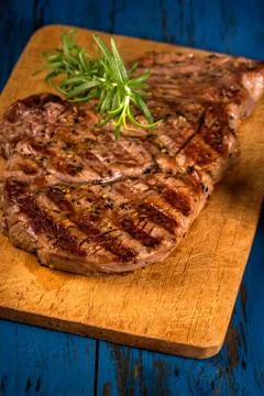 Grilled steak with spices Stock Photos