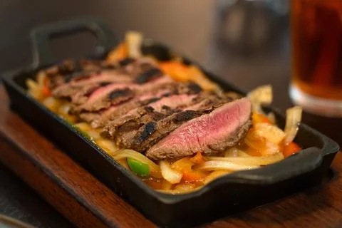 Grilled steak with vegetables Stock Photos