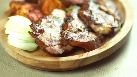 Grilled Steaks Stock Footage 71932642