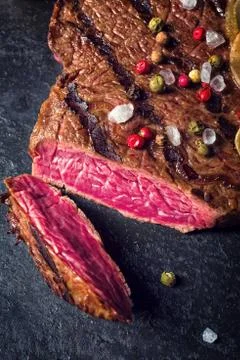 Grilled steaks Stock Photos