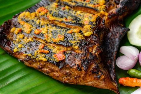 Grilled stingray 스톡 사진