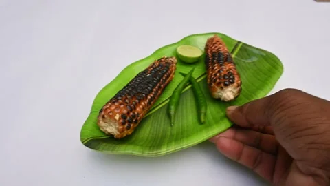 Grilled Sweet corn cob. Video stock 291866387