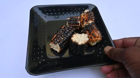 Grilled Sweet corn cob, slow motion video. Stock Footage 291941861