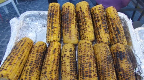 Grilled Sweet Corn Video stock 68410155