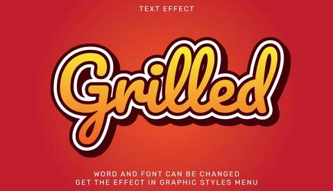Grilled text effect template in 3d design Stock Illustration