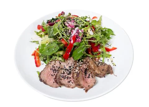 Grilled thai beef salad. Stock Photos