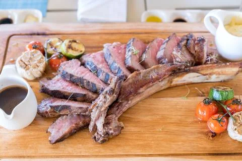 Grilled tomahawk steak Foto stock