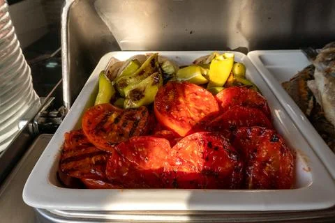 Grilled Tomatoes and Peppers 写真素材