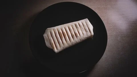Grilled tortilla top view Stock Footage 166391037