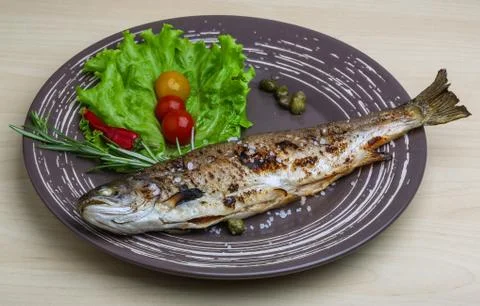 Grilled trout Stock Photos