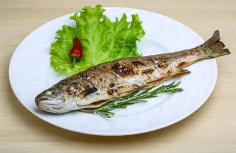 Grilled trout Stock Photos