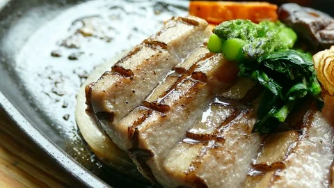 Grilled tuna steak Stock Footage