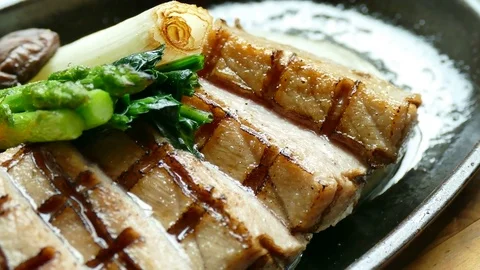 Grilled tuna steak Stock Footage