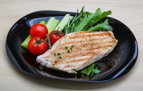 Grilled turkey steak Stock Photos