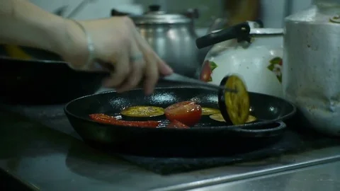 Grilled Vegetable Griddle Stock Footage 78594862
