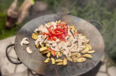 Grilled Vegetables on the BBQ Stock Photos