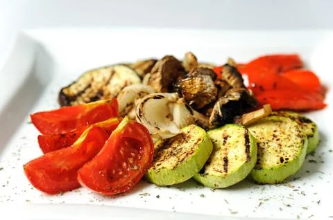 Grilled vegetables close-up. Stock Photos