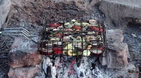 Grilled vegetables Stock Footage 54027283