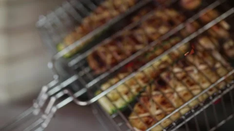 Grilled vegetables on the grill Stock Footage 228866830