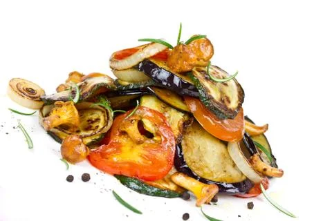 Grilled vegetables isolated Stock Photos