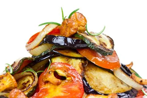 Grilled vegetables isolated Stock Photos