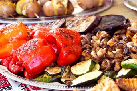 Grilled vegetables. Stock Photos