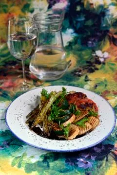 Grilled vegetables in a plate Foto stock