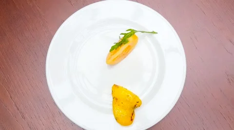 Grilled vegetables on the plate timelapse Stock Footage 64829336