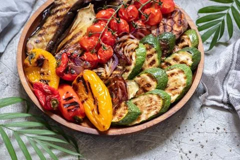 Grilled vegetables platter Stock Photos